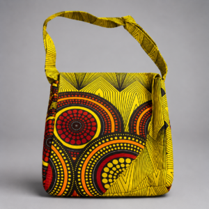 Crossbody Bag - Yellow circular print